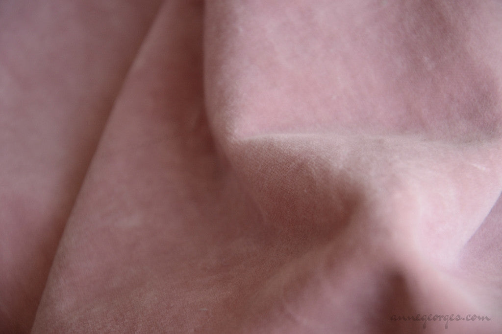 Organic Cotton Velvet Fabric - VINTAGE MEMORIES ( Cameo Pink